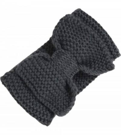 Headbands Knitted BOW Headband Ear Warmer Ear Warmer Winter Hair Bands Headband (N71) - Grey - CH11HVH8EKZ $22.02