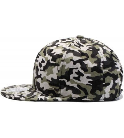 Baseball Caps Unisex Snapback Hats Adjustable USA Army Camouflage Flat Brim Baseball Cap - W138 - C118R59ZDWN $14.97