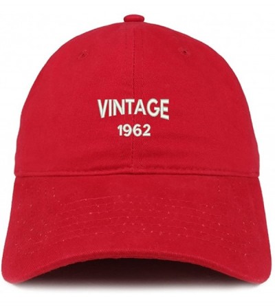 Baseball Caps Small Vintage 1962 Embroidered 58th Birthday Adjustable Cotton Cap - Red - CF18C6TWZT9 $19.75