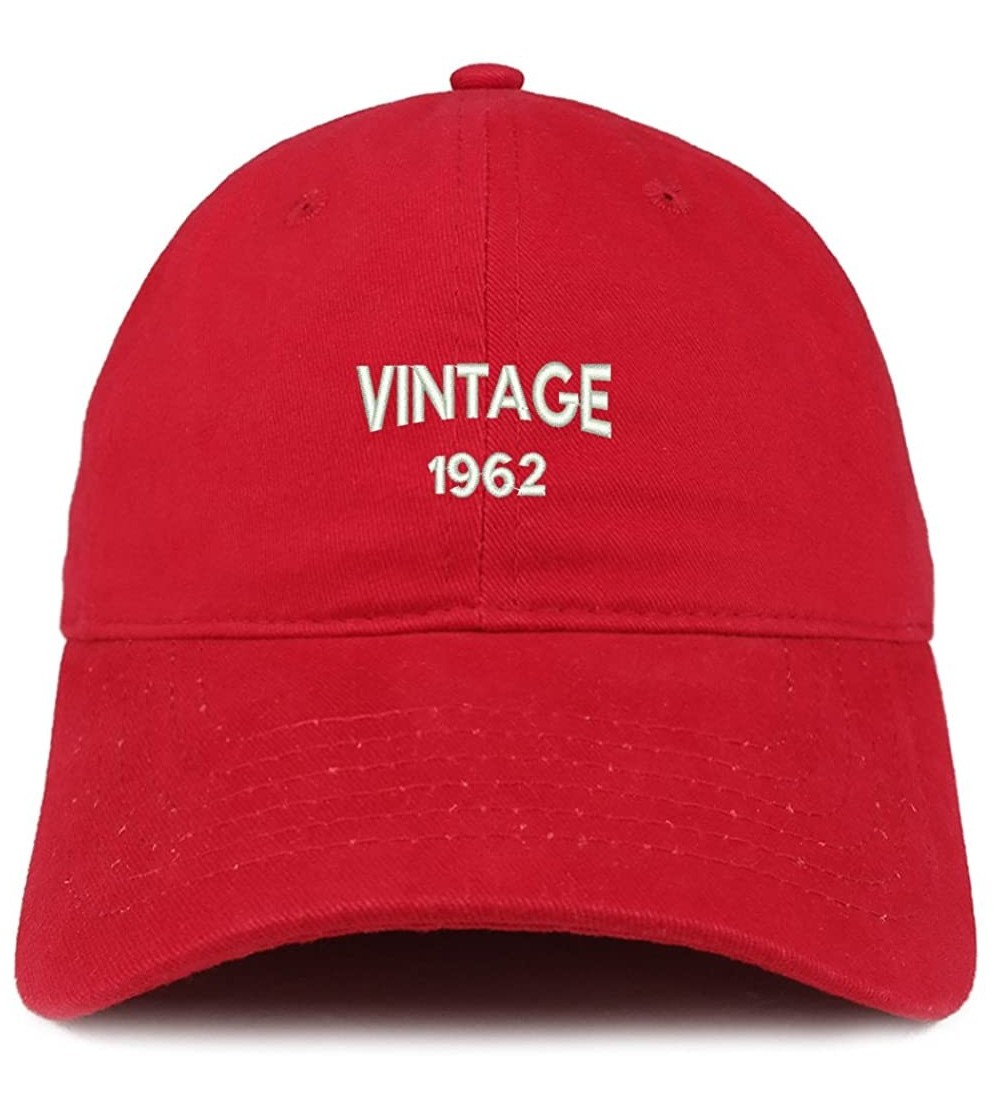 Baseball Caps Small Vintage 1962 Embroidered 58th Birthday Adjustable Cotton Cap - Red - CF18C6TWZT9 $19.75