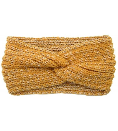Headbands Women Twist Crochet Knitted Hair Band Headband Headwrap Headwear - Yellow - CD1928I5CWY $21.21