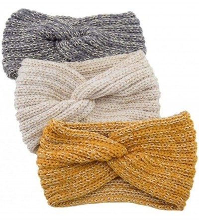 Headbands Women Twist Crochet Knitted Hair Band Headband Headwrap Headwear - Yellow - CD1928I5CWY $9.71