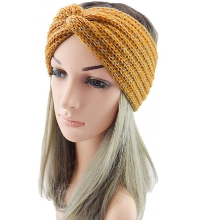 Headbands Women Twist Crochet Knitted Hair Band Headband Headwrap Headwear - Yellow - CD1928I5CWY $9.71