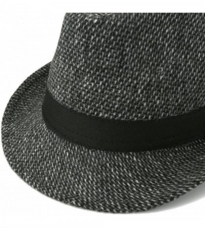 Fedoras Unisex Classic 20s Manhattan Cotton Twill Herringbone Trilby Fedora Hat with Band Casual Jazz Wool Cap - CU18GMX4HDK ...