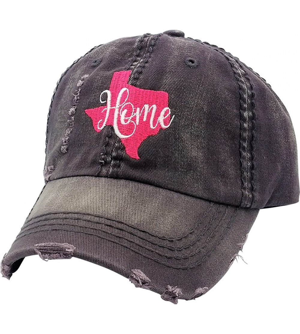 Baseball Caps Women's Texas Embroidered Baseball Cap- Home Design - Grey/Customized - CF18DOK0G39 $55.99