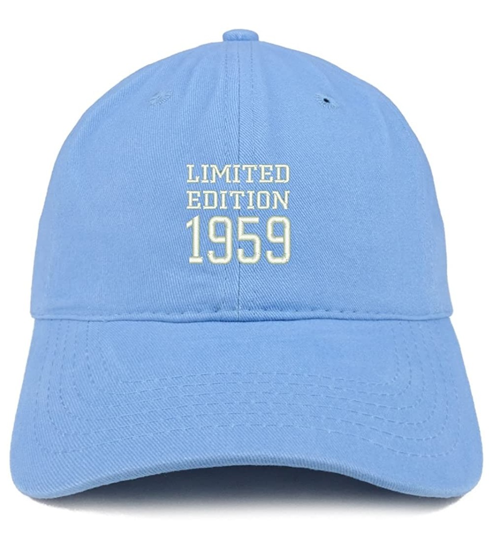 Baseball Caps Limited Edition 1959 Embroidered Birthday Gift Brushed Cotton Cap - Carolina Blue - CC18CO9DY3A $16.56