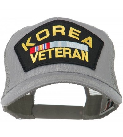 Baseball Caps Korea Veteran Military Patched Mesh Back Cap - Grey - CU11MJ40UVB $37.09