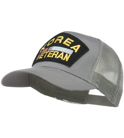 Baseball Caps Korea Veteran Military Patched Mesh Back Cap - Grey - CU11MJ40UVB $14.02