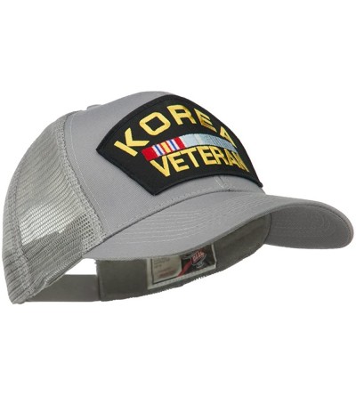 Baseball Caps Korea Veteran Military Patched Mesh Back Cap - Grey - CU11MJ40UVB $14.02