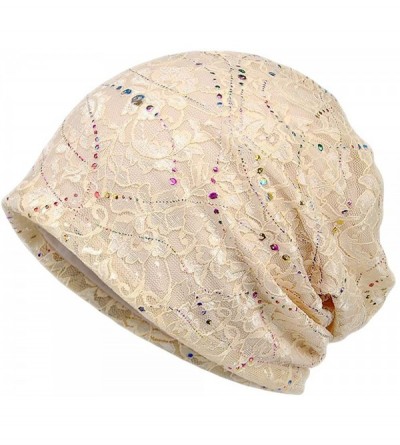 Skullies & Beanies Womens Baggy Slouchy Beanie Hat Cap Turban - Beige - CA125YVBKV9 $12.72