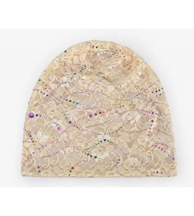 Skullies & Beanies Womens Baggy Slouchy Beanie Hat Cap Turban - Beige - CA125YVBKV9 $12.72