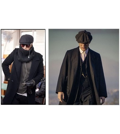 Newsboy Caps Men's Women's Premium Wool Blend 8Panels Plaid Herringbone Newsboy Hat - Black Darkgrey - CT186KGE7X0 $11.50