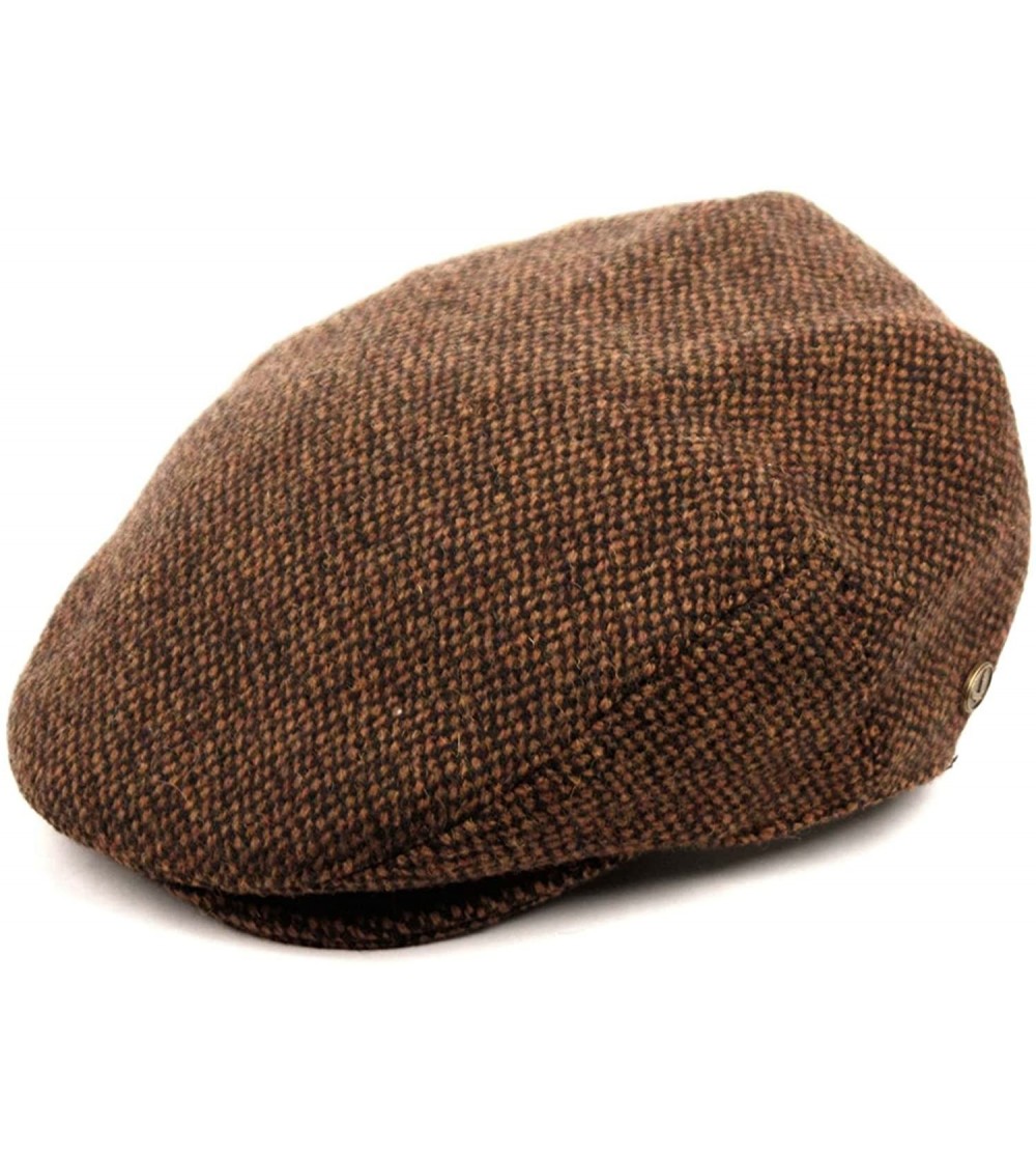 Skullies & Beanies Men's Premium Wool Blend Classic Flat IVY newsboy Collection Hat - Brown Tweed - C318787S77W $14.53