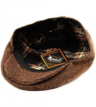 Skullies & Beanies Men's Premium Wool Blend Classic Flat IVY newsboy Collection Hat - Brown Tweed - C318787S77W $14.53