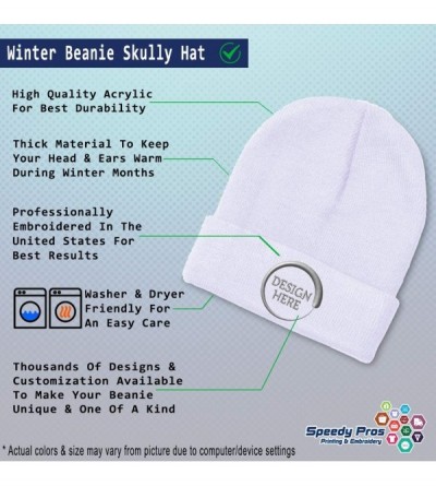 Skullies & Beanies Custom Beanie for Men & Women Jujitsu Embroidery Acrylic Skull Cap Hat - White - CI18ZS3EOO3 $10.71