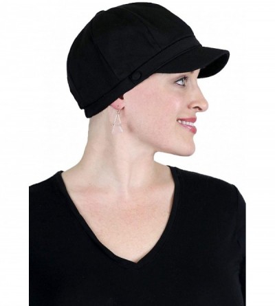 Newsboy Caps Newsboy Cap for Women Cabbie Summer Hats Ladies Small Heads Chemo Headwear Head Coverings Darby - Black - C418OZ...
