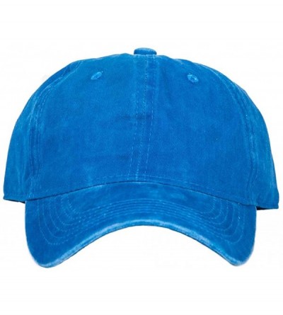 Baseball Caps Men's Baseball Cap Dad Hat Washed Distressed Easily Adjustable Unisex Plain Ponytai Trucker Hats - Blue - CE18Y...