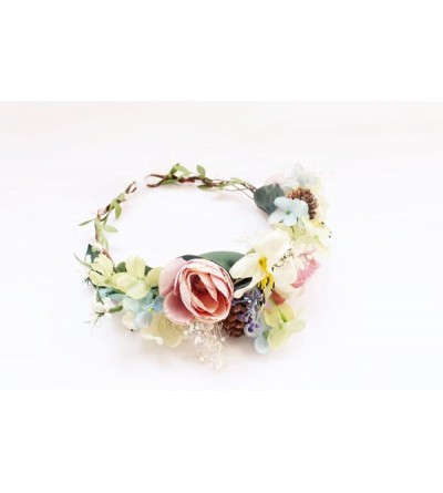 Headbands Handmade Adjustable Flower Wreath Headband Halo Floral Crown Garland Headpiece Wedding Festival Party - CW18SIXALXY...