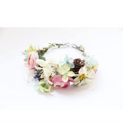 Headbands Handmade Adjustable Flower Wreath Headband Halo Floral Crown Garland Headpiece Wedding Festival Party - CW18SIXALXY...