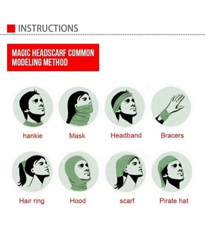 Headbands Fashion Face Mask Bandanas Sports & Casual Headwear Seamless Neck Gaiter- Headwrap- Balaclava- Helmet Liner - CV197...