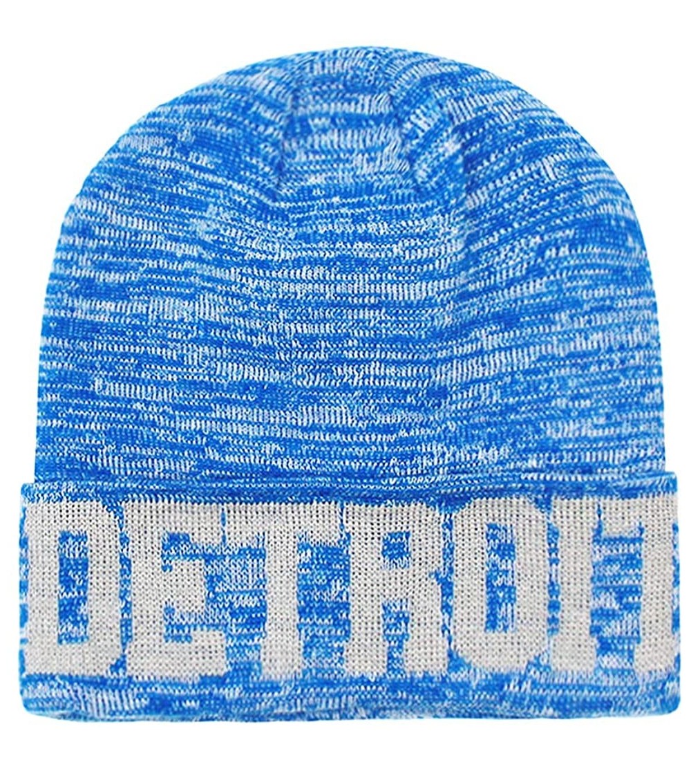 Skullies & Beanies Classic Cuff Beanie Hat Ultra Soft Blending Football Winter Skully Hat Knit Toque Cap - Sf200 Detroit - CP...