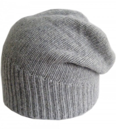 Skullies & Beanies Luxurious Trendy and Soft Cashmere Winter Beanie Hat for Women 95% Pure Cashmere 5% Wool CSH-803 - Gray - ...