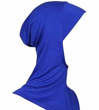 Balaclavas Soft Muslim Hijab Scarf Neck Head Bonnet Cap Hijab Underscarf Comfortable - Blue - C718CGCYSYI $16.48