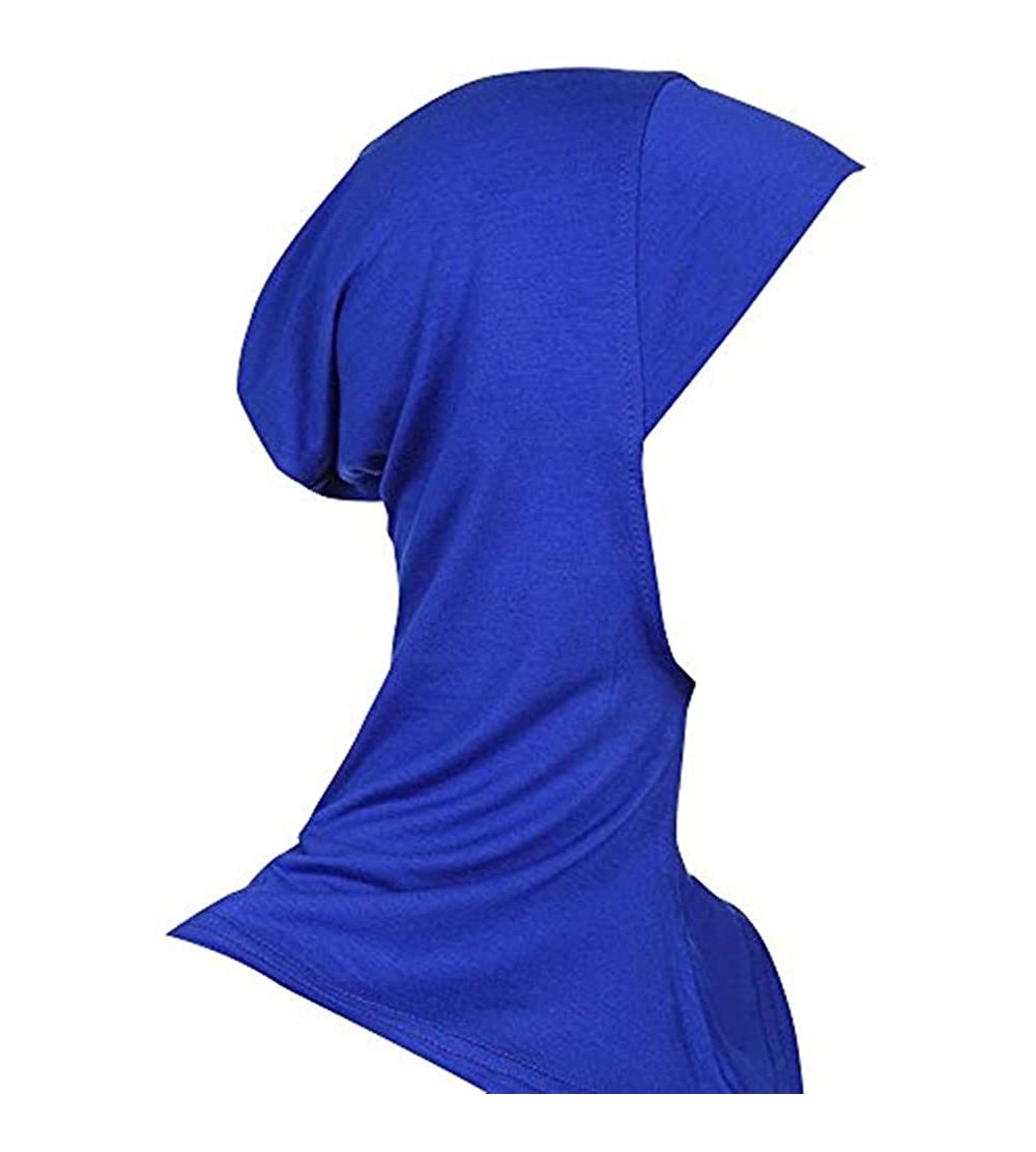 Balaclavas Soft Muslim Hijab Scarf Neck Head Bonnet Cap Hijab Underscarf Comfortable - Blue - C718CGCYSYI $6.51