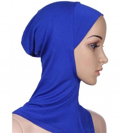 Balaclavas Soft Muslim Hijab Scarf Neck Head Bonnet Cap Hijab Underscarf Comfortable - Blue - C718CGCYSYI $15.67