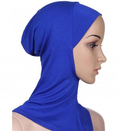 Balaclavas Soft Muslim Hijab Scarf Neck Head Bonnet Cap Hijab Underscarf Comfortable - Blue - C718CGCYSYI $6.51