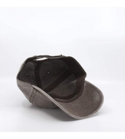 Baseball Caps Vintage Washed Cotton Adjustable Dad Hat Baseball Cap - Rt Brown - CB12MO8RD4X $13.02