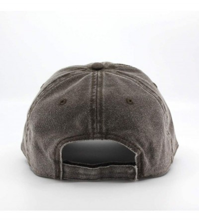 Baseball Caps Vintage Washed Cotton Adjustable Dad Hat Baseball Cap - Rt Brown - CB12MO8RD4X $13.02