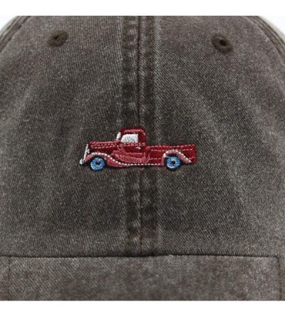 Baseball Caps Vintage Washed Cotton Adjustable Dad Hat Baseball Cap - Rt Brown - CB12MO8RD4X $13.02