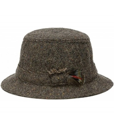 Newsboy Caps Men's Donegal Tweed Original Irish Walking Hat - Brown Salt & Pepper - CX12COGBI5P $61.36