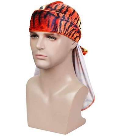 Skullies & Beanies Luxury Textile Printing Du-rag - Silky Velvet Durag Headwraps with Extra Long Tail and Wide Straps for 360...