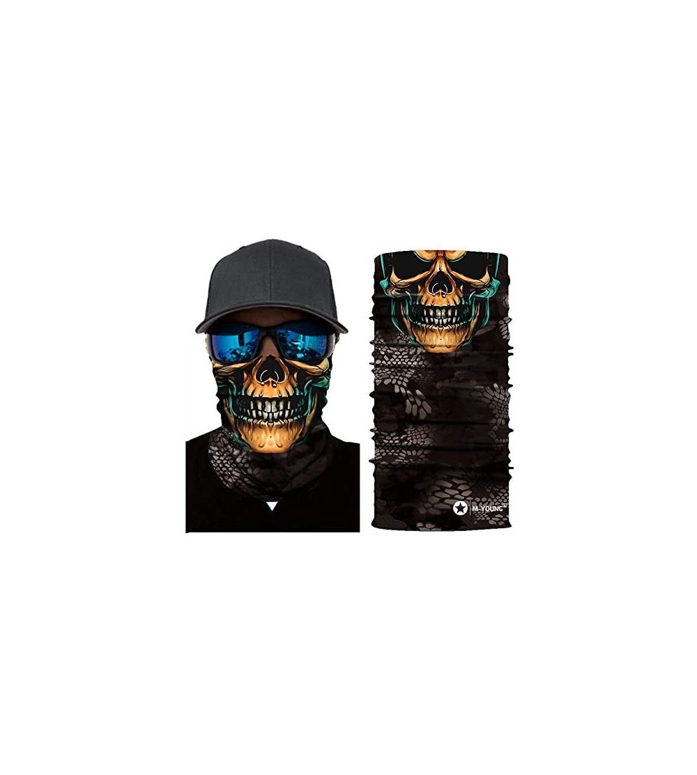 Balaclavas Skull Face Mask Bandanas- Neck Gaiter- Headwear- Magic Scarf- Headband for dust Sun Wind - Xa-034 - C0197HK7MSK $8.80