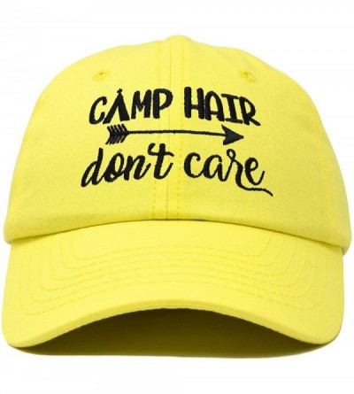 Baseball Caps Camp Hair Don't Care Hat Dad Cap 100% Cotton Lightweight - Minion Yellow - CV18SD3I3MM $14.19