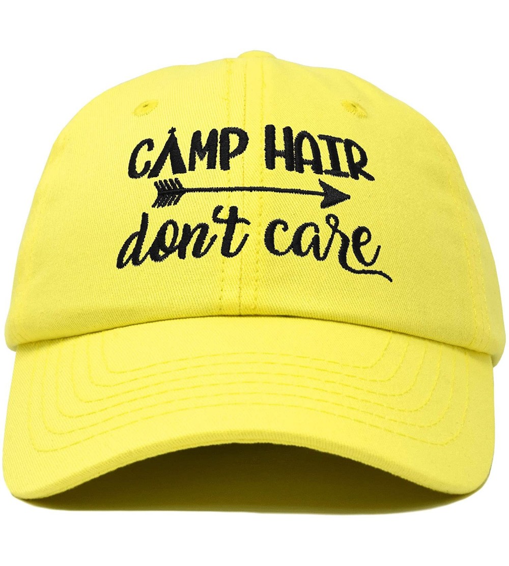 Baseball Caps Camp Hair Don't Care Hat Dad Cap 100% Cotton Lightweight - Minion Yellow - CV18SD3I3MM $14.19