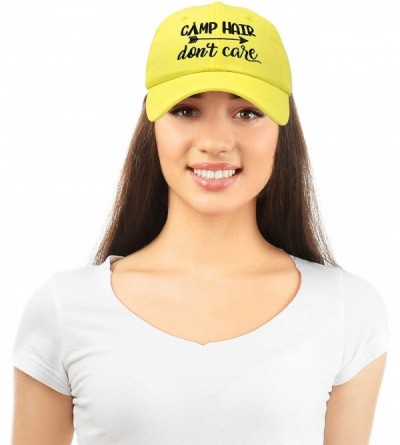 Baseball Caps Camp Hair Don't Care Hat Dad Cap 100% Cotton Lightweight - Minion Yellow - CV18SD3I3MM $14.19