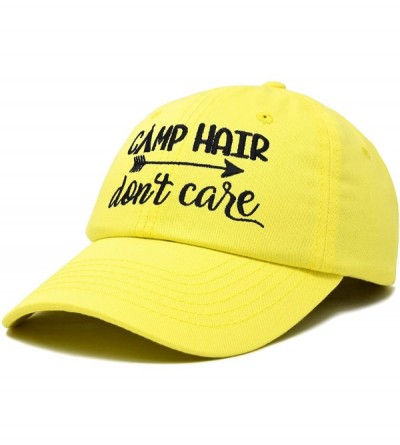 Baseball Caps Camp Hair Don't Care Hat Dad Cap 100% Cotton Lightweight - Minion Yellow - CV18SD3I3MM $14.19