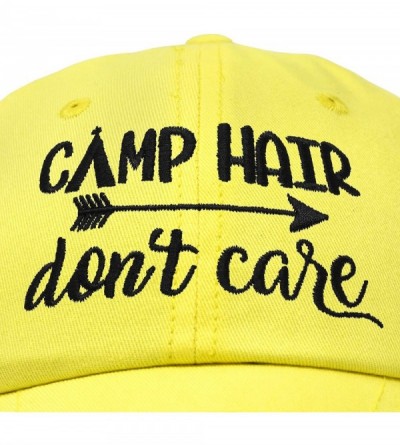 Baseball Caps Camp Hair Don't Care Hat Dad Cap 100% Cotton Lightweight - Minion Yellow - CV18SD3I3MM $14.19