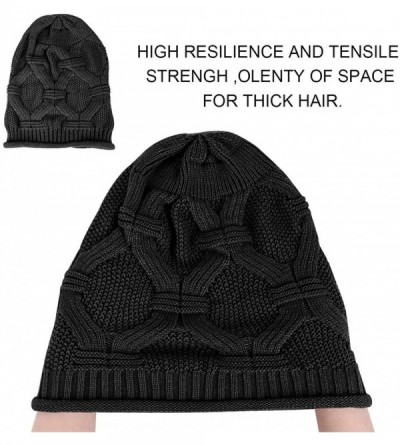Skullies & Beanies Knitted Beanie Hats - Women Winter Warm Hat Slouchy Chunky Soft Stretch Cabel Knit Beanie Hat for Women - ...