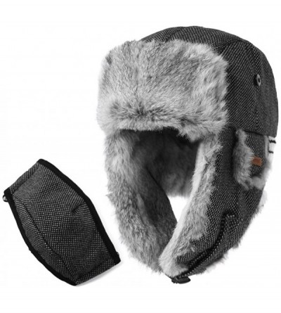 Bomber Hats Unisex Bomber Trapper Earflaps Russian Ushanka Winter Hat Hunting Cap 55-61cm - 89098-black - CC18KNWCUMT $26.67