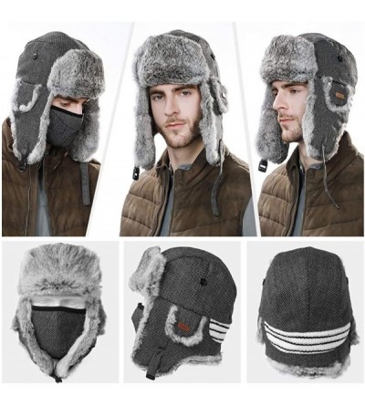 Bomber Hats Unisex Bomber Trapper Earflaps Russian Ushanka Winter Hat Hunting Cap 55-61cm - 89098-black - CC18KNWCUMT $26.67