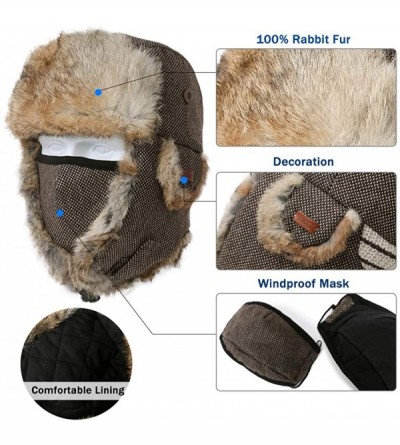 Bomber Hats Unisex Bomber Trapper Earflaps Russian Ushanka Winter Hat Hunting Cap 55-61cm - 89098-black - CC18KNWCUMT $26.67