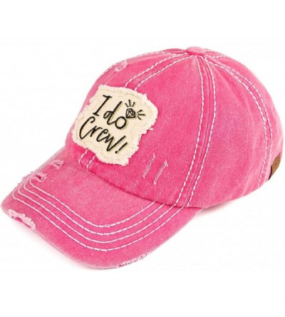 Baseball Caps Womens Bride Tribe Baseball Cap I Do Bachelorette Wedding Party Hat - I Do Crew - Hot Pink - CA18RNG0WW5 $22.47