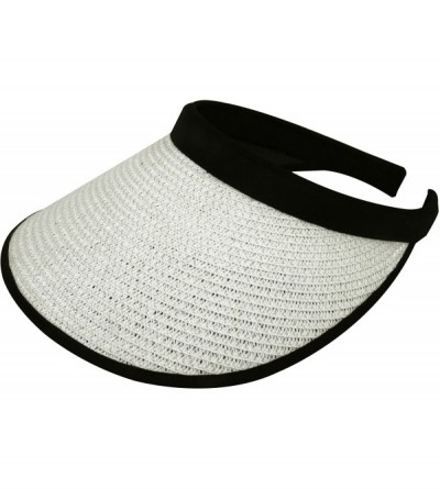 Visors Women's Toyo Braid Clip-On Visor-4128 - White - CW12JY18GA7 $10.76