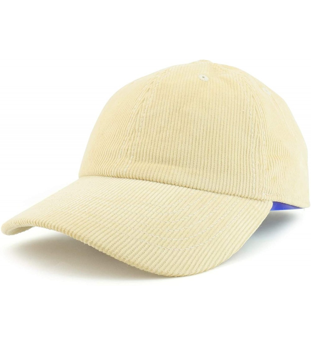 Baseball Caps Cotton Corduroy Unstructured Baseball Cap Dad Hat - Sand - CJ18HTKHSDE $12.47