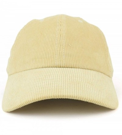 Baseball Caps Cotton Corduroy Unstructured Baseball Cap Dad Hat - Sand - CJ18HTKHSDE $12.47