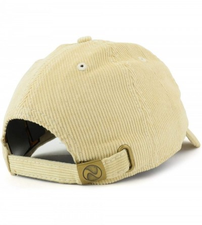 Baseball Caps Cotton Corduroy Unstructured Baseball Cap Dad Hat - Sand - CJ18HTKHSDE $12.47